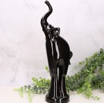 Słoń ceramiczny "na podstawce duży" czarny 38cm   