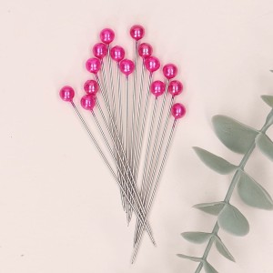 Szpilki ozdobne róż magenta 6,5cm 144szt  