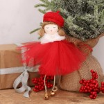Laleczka świąteczna z dzwoneczkiem w czerwonej sukience 18 cm