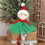 Zawieszka świąteczna elf chłopiec z dzwoneczkami zielony 19 cm