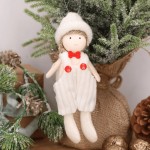 Aniołek chłopiec kremowy zawieszka świąteczna 15 cm