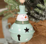 Zawieszka bałwan dzwonek jasny zielony 8cm  