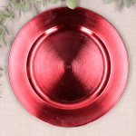 Talerz podtalerz dekoracyjny czerwony gładki 20cm 