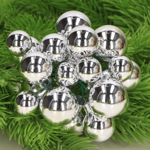 Bombki szklane drut 20/25/30 mm silver shiny