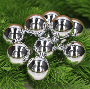 Bombki szklane drut 30mm 72szt silver shiny  