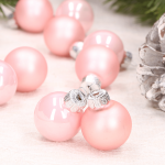 Bombki szklane zawieszka 25mm 24szt powder pink
