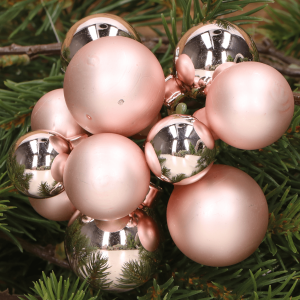 Bombki szklane drut 20/25/30 mm smokey rose