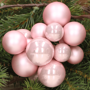 Bombki szklane drut 20/25/30 mm powder pink