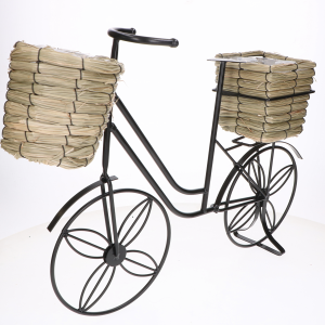 Metalowy Rowerek z koszykami czarny 67x10x46 cm