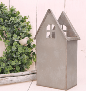  osłonka metalowa-domek jasno brązowy 16,5*12,8*31,5cm