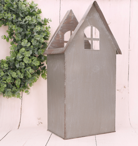  osłonka metalowa-domek jasno brązowy 22,5*17,5*44cm