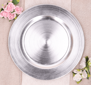 Talerz podtalerz srebrny gładki 28cm