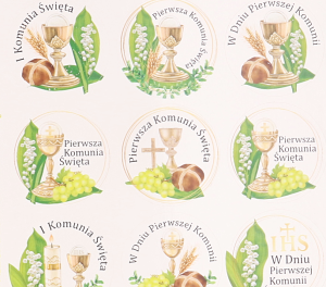 Naklejki Pierwsza komunia święta 30szt