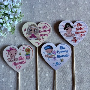 Piki Dzień Mamy 4szt. drewniane 