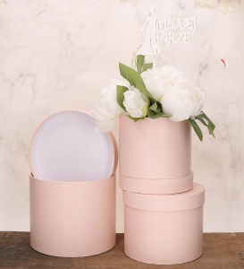 Flowerbox Pudełko na kwiaty komplet łosoś 3szt