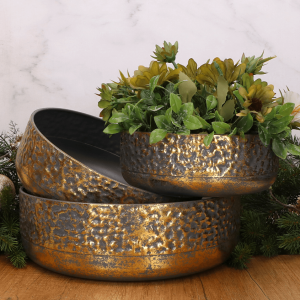 Zestaw przecieranych złotych osłonek  9 cm, 8 cm, 7 cm