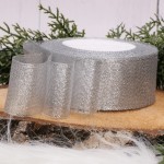 Wstążka brokatowa 3,8cm  srebrna