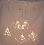 Lampki 5 zwisów "kwiatów" na baterie białe 300cm