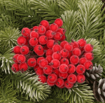 Jarzębina sztuczna oszroniona czerwona 12mm na druciku stroik kulki kuleczki 240szt.