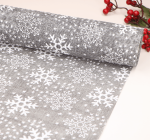 Juta świąteczna szara śnieżynki 48cm 4,5m