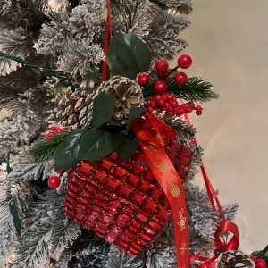 Zestaw 2 Błyszczących Czerwonych Bombek 10cm