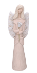 Anioł gipsowy jasny róż na komunię ślub 28cm