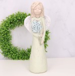 Anioł gipsowy zielony na komunię ślub 32cm