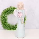 Anioł gipsowy niebieski na komunię ślub 32cm