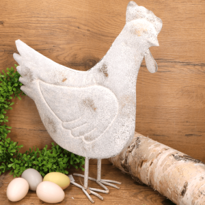 Kura Metalowa, Kremowa Przetarta 38cm Dekoracja