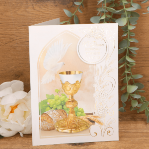 Pamiątka Pierwszej Komunii Świętej Przestrzenna mix wzorów