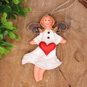 Aniołek z serduszkiem 8cm- 1szt