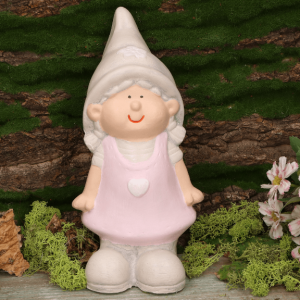 Krasnal Dziewczynka w Różowej Sukience z Serduszkiem