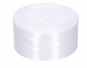 Wstążka atłasowa 5cm x 35Y biel 