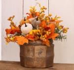 Osłonka ozdobna donica miedziana 17x18cm