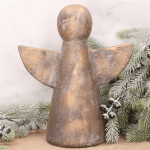 Anioł kamienny złoty, przecierany 26*15*30cm
