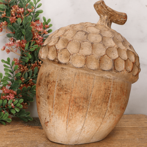 Żołądź ceramiczny ("czapeczka" u góry), beż-brąz 22*21,5*28,5 cm