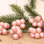 Kuleczki kulki owoce 16mm na druciku różowe dekoracyjne 72szt.