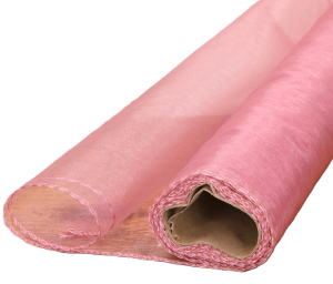 Organza na rolce tkanina dekoracyjna tiul RÓŻ 40cm KOMUNIA ŚLUB BIEŻNIK