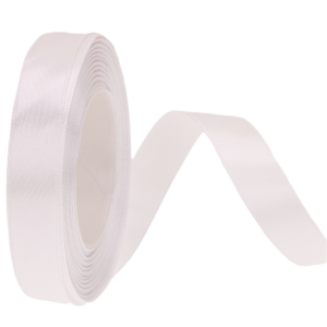Wstążka Tasiemka Satynowa BIAŁA Rolka Dekoracje Ślub 15mm 25y