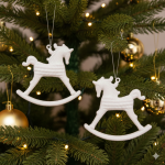 Bombka zawieszki brokatowe konik 10,5cm 2szt