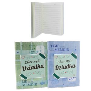 Notes A6 z brokatem napisem "Złote myśli Dziadka"