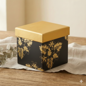 Pudełko box kwadratowy czarny 8cmx8cm