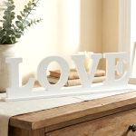 Napis LOVE drewniany Biel 36 cm
