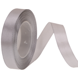 Wstążka Tasiemka Satynowa SREBRNA Rolka Dekoracje 15mm 25y