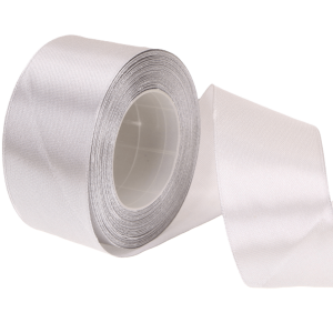 Wstążka Tasiemka Satynowa SREBRNA Rolka Dekoracje 40mm 25y