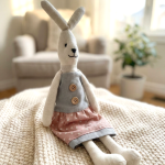 Zajączek  Wielkanocny - dziewczynka w różowej spódniczce 62cm