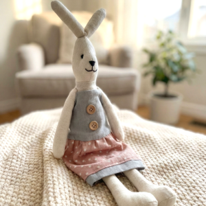 Zajączek  Wielkanocny - dziewczynka w różowej spódniczce 62cm