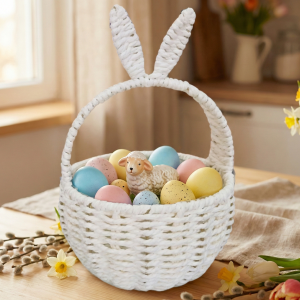 Koszyk Wielkanocny z uszami królika 18 x 29 cm