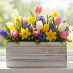 Osłonka prostokątna biała drewniana 30 x 13 cm