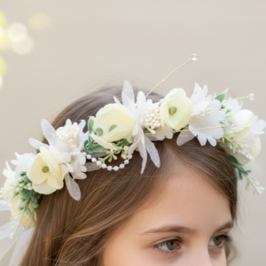 Wianuszek komunijny na głowę z kwiatami